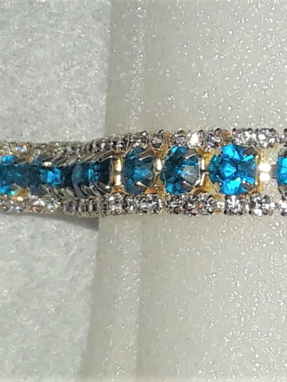 Brand New Luxury London Blue & White CZ Tennis Bracelet - Picture 9 of 12